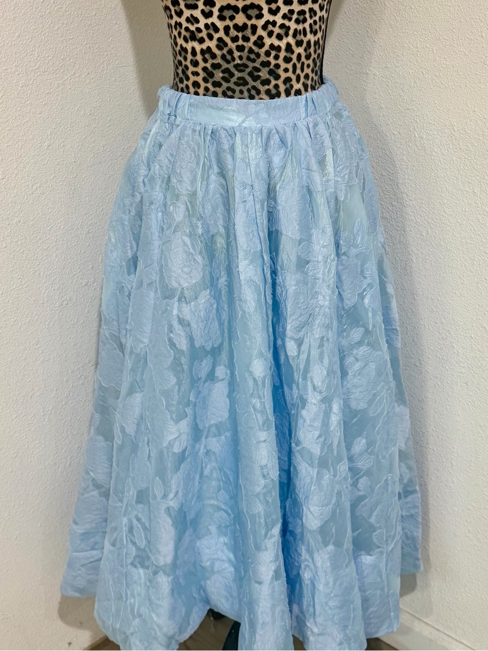 HYFVE Light Blue Floral Midi Skirt - Full Circle Silhouette